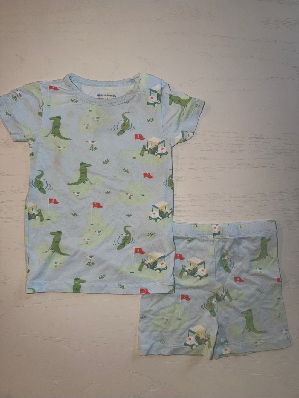 Magnetic Me Light Blue & Green Dinosaur Golf Pajama Set